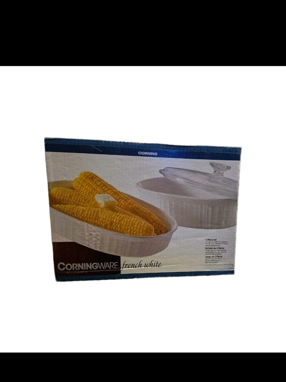 Vintage CorningWare French White 3 Piece Oval Casserole Set NEW SEALED BOX 11062